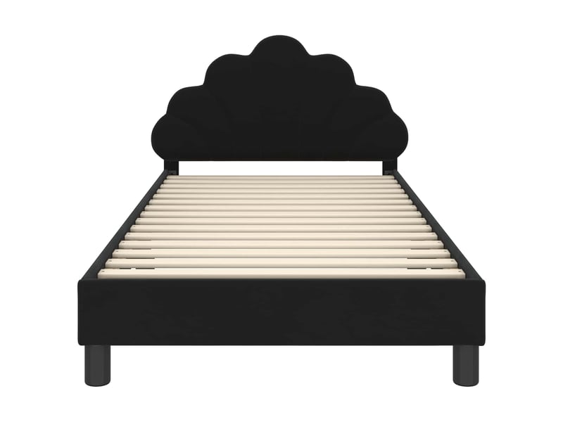 Cadre de lit pour enfants - lit jeune avec tête de lit noir 90 x 200 cm - Conforama E