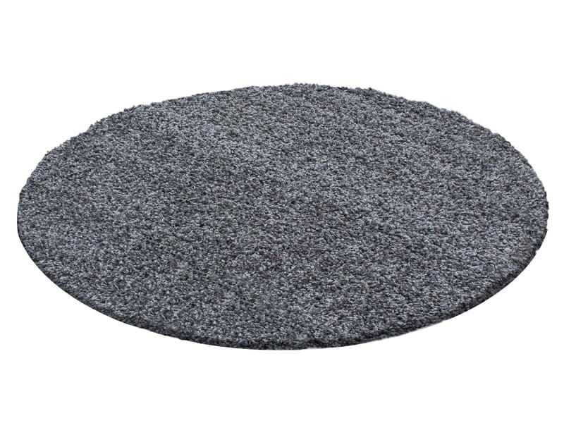 Shaggy - tapis uni rond - gris 120 x 120 cm LIFE1201201500GREY - Conforama E