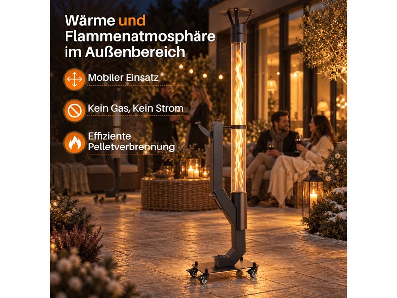 Zmh poêle à granulés mobile 6kw chauffage extérieur décoratif pour jardin balcon et terrasse - Conforama C