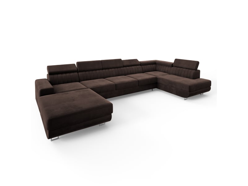 Canapé d'angle gaian, velours marron - Conforama A
