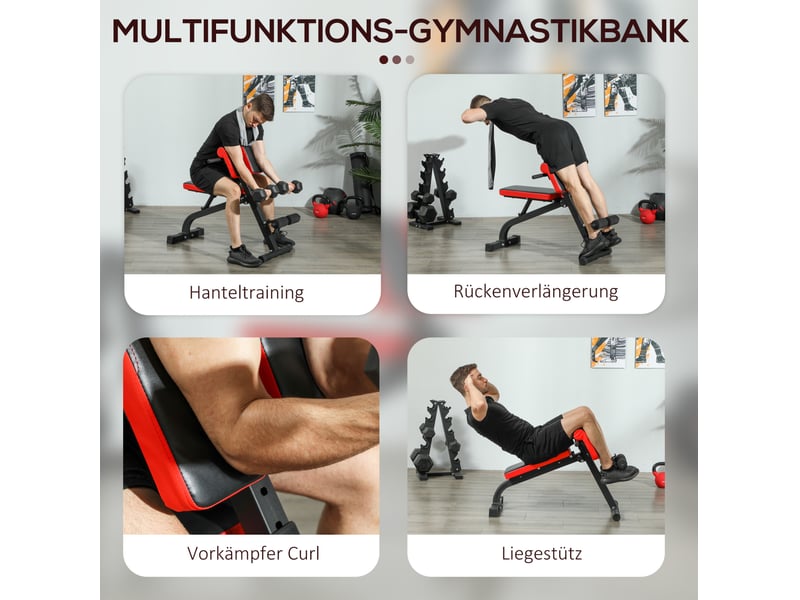  Banc de musculation 103x65 cm réglable pliable métal noir  - Conforama E