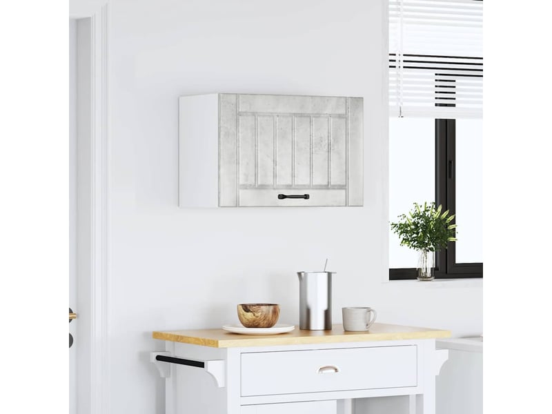 Meuble de rangement, armoire murale de cuisine lucca gris béton bois ingénierie shl7777 - Conforama C