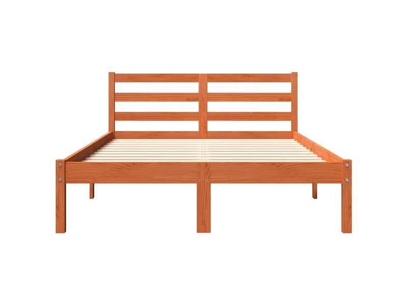  Lit double- lit adulte -  cadre de lit sans matelas  marron 150x200cm bois pin massif  - Conforama C