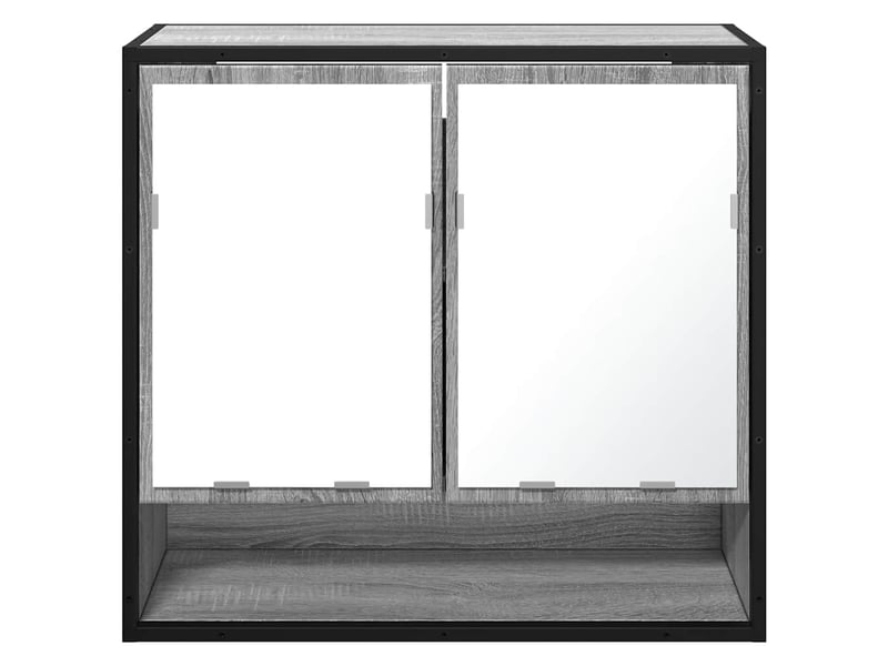  Armoire à miroir de salle de bain sonoma gris bois d’ingénierie shl235  - Conforama E