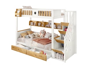 Lit superposé 120x200 cm <strong>MERAX</strong>  <strong>lit enfant bicolore</strong> coloris bicolore