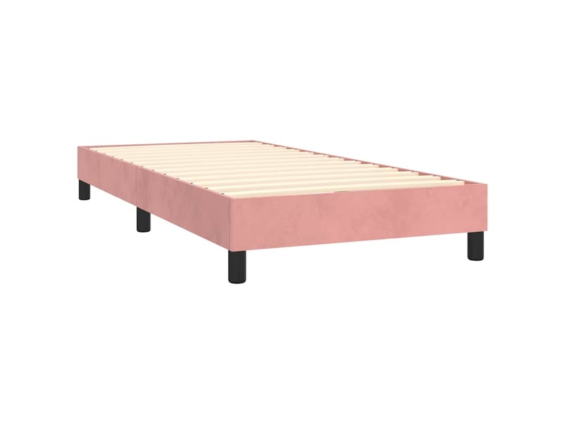  Lit simple- lit adulte -  cadre de lit à lattes rose 100x200 cm velours  - Conforama C