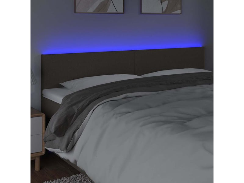  Tête de lit à led, décoration murale taupe 160x5x7888 cm tissu shl8181  - Conforama C