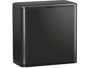 Poubelle de cuisine 8 l en acier inoxydable noire avec couvercle