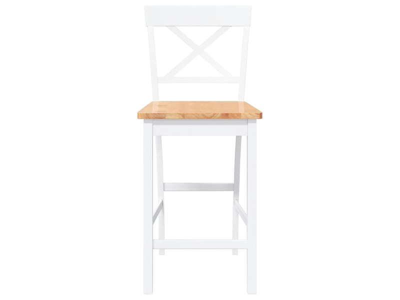 Lot de 2 tabouret de bar, chaise de bar en bois massif blanc et caoutchouc shl62190  - Conforama E