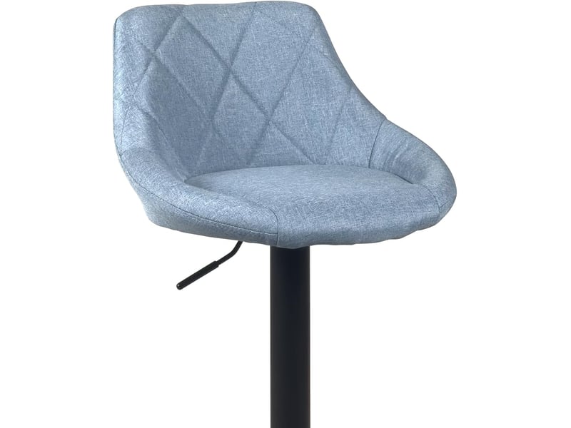 Lot de 2 chaises de bar réglables pivotantes luti en tissu matelassé bleu avec pied noir 477-LUTI - Conforama E