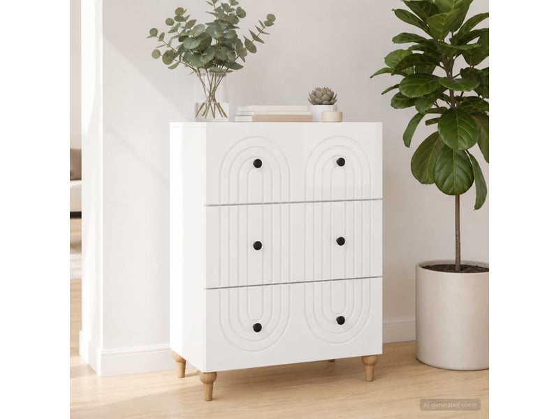  Armoire de rangement bureau, armoire à tiroirs blanc brillant 66 x 34,5 x 90 cm shl7134  - Conforama B