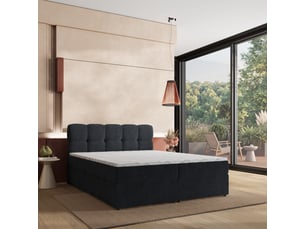 Lit avec rangement 180x200 cm <strong>MASSENO</strong>  <strong></strong> coloris noir