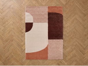 Bobochic tapis poils longs sorella motif graphique beige 200x290