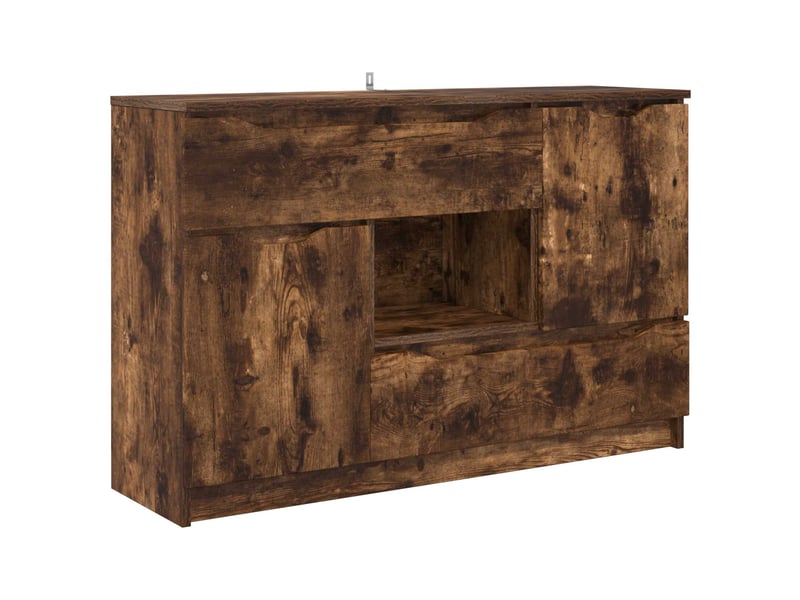 Buffet - bahut - meuble de rangement chêne fumé 100 x 30 x 65,6 bois d'ingénierie - Conforama A