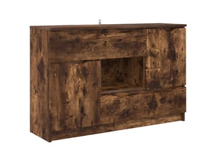 Buffet - bahut - meuble de rangement chêne fumé 100 x 30 x 65,6 bois d'ingénierie