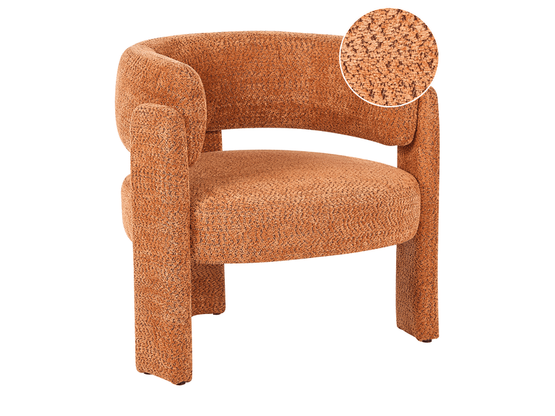  Fauteuil burea tissu chenille orange  - Conforama A