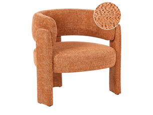 Fauteuil burea tissu chenille orange