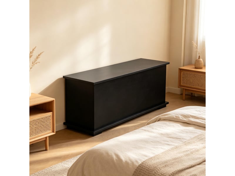  Banc coffre multifonctionnel avec rangement, couvercle rabattable, ottomane compacte, meuble pratique  - Conforama E