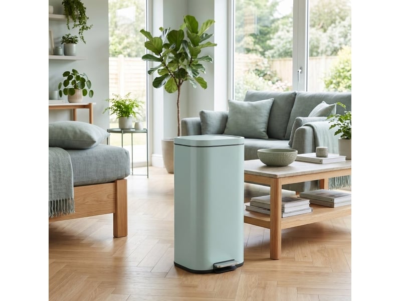  30l eimer de poubelle pédalier avec couvercle, fonction soft-close et maintien ouvert, pour cuisine, maison  - Conforama D
