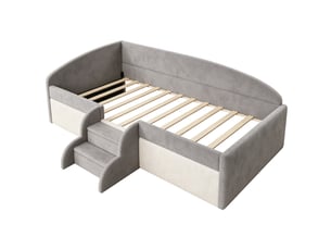 Lit simple 90x190 cm    coloris gris