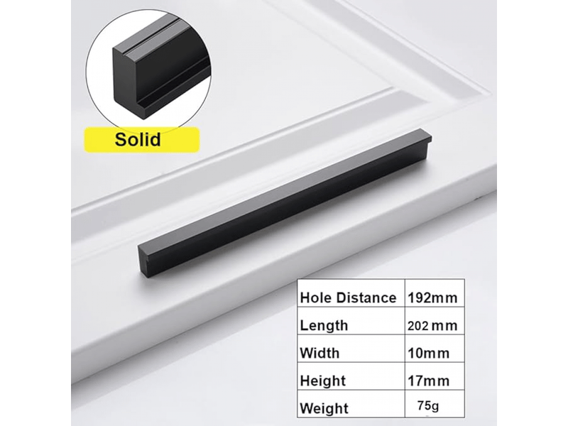  Lot de 10 poignées modernes pour portes d'armoire en alliage d'aluminium, trou central de 192 mm  - Conforama E
