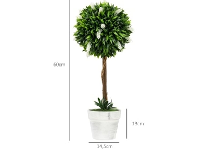  Plante artificielle – ambiance élégante et entretien facile en pot blanc en plastique ø24 × 60 cm  - Conforama C