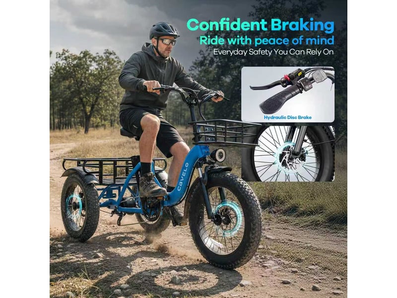  Cbvelo c16 tricycle électrique pliable, pneus fat 4, cadre ouvert, gris  - Conforama E