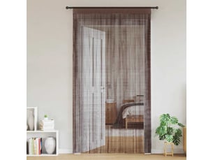 Lot de 2 rideaux en fils, rideau de porte 100 x 250 cm marron cf43839