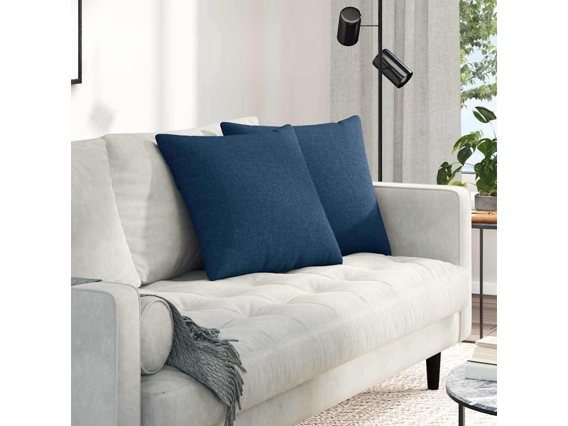 Lot de 2 coussins de canapé, coussins décoratifs tissu bleu 50 x 50 cm cf58777 - Conforama B