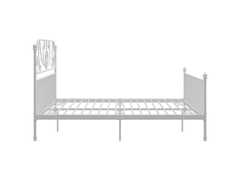  Lit double- lit adulte -  cadre de lit sans matelas blanc métal 200x200 cm  - Conforama C