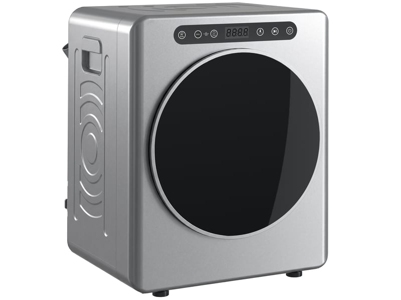  Sèche linge à évacuation, sèche-linge électrique 1000 w 3 kg, 6 modes de séchage, minuterie, argent, acier inoxydable  - Conforama B