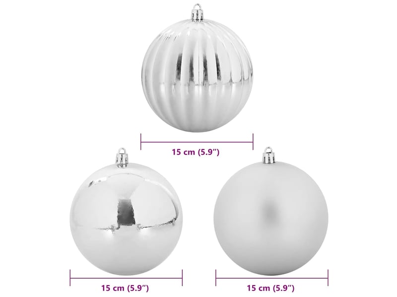  Ensemble de boules de noël xl 9 pc argenté ø 15 cm plastique cf61856  - Conforama E