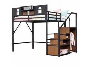 Lit mezzanine 140x200 cm <strong>MODENUIT </strong>  <strong></strong> coloris noir