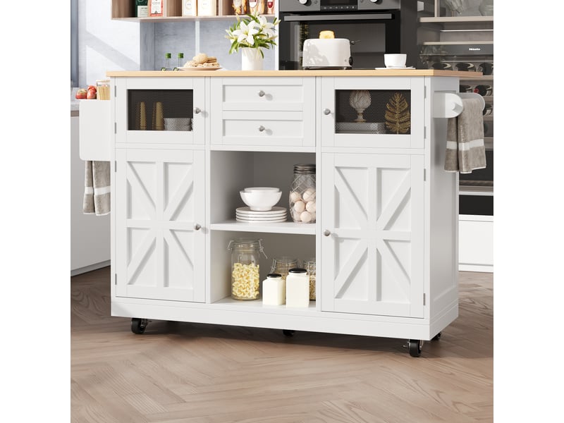  Desserte 4 portes 1 tiroir coloris blanc mdf desserte blanc - Conforama D