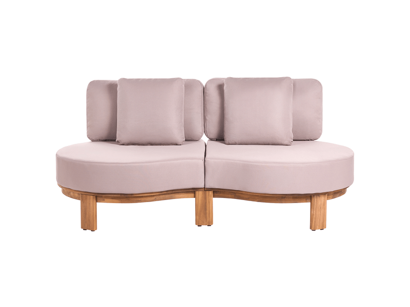  Canapé de jardin 2 places arzello acacia marron clair  - Conforama A