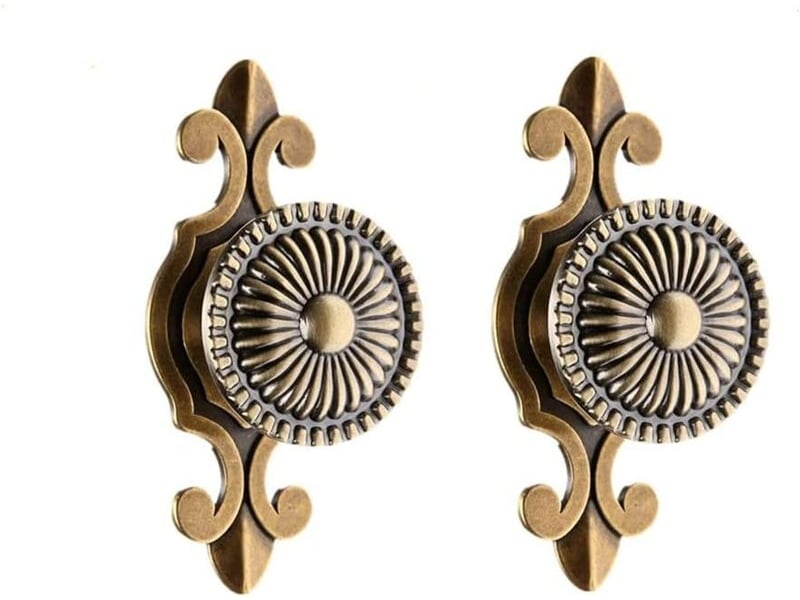  2 unités de poignées mgoodoo, conçues pour les portes de tiroirs de meubles de cuisine, les armoires à vêtements, en bronze ancien arrondi  - Conforama A