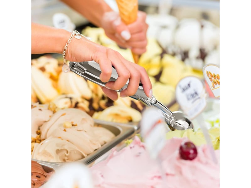  Cuillère à glace,3 pcs glace en acier set avec déclencheur avec renforcer cuillères sphériques pour boules à glace, boules de melon, pâte à biscuit  - Conforama E