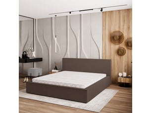 Lit coffre 140x200 cm <strong>MASSENO</strong>  <strong></strong> coloris marron