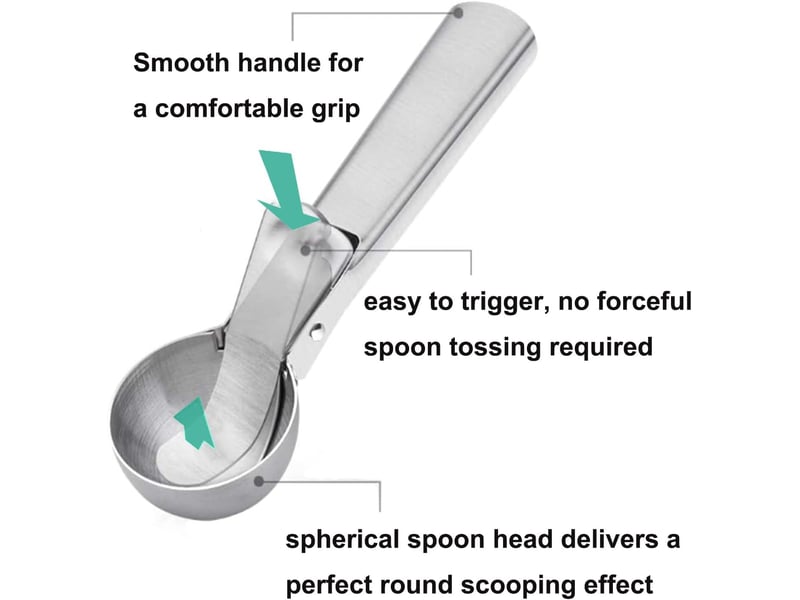 Cuillère à glace - cuillère à crème glacée,pour ramasser de la crème glacée, de la pâte à gâteau, des purées - Conforama C