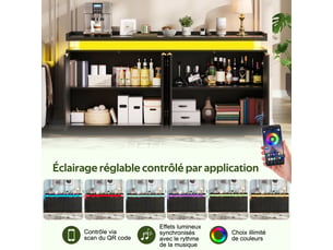 Buffet 4 porte(s)  0 tiroir(s) ROLIPO  - 39 cm coloris noir 