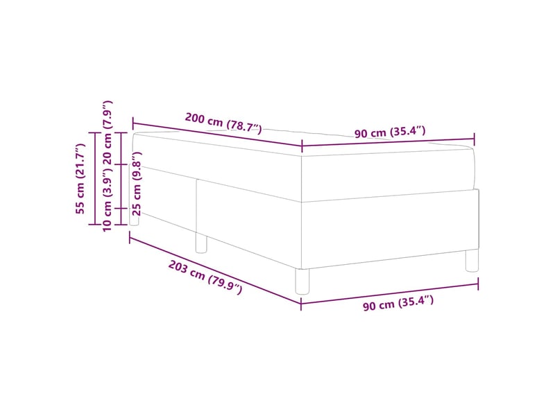  Lit simple | lit adulte | cadre de lit avec matelas crème 90x200 cm tissu  - Conforama C