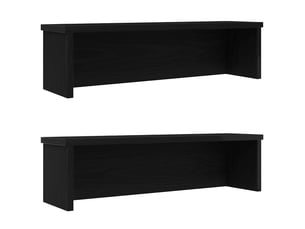 Lot de 2 étagères de cuisine empilables, étagères de rangement noir 60x15x16 cm cf42802