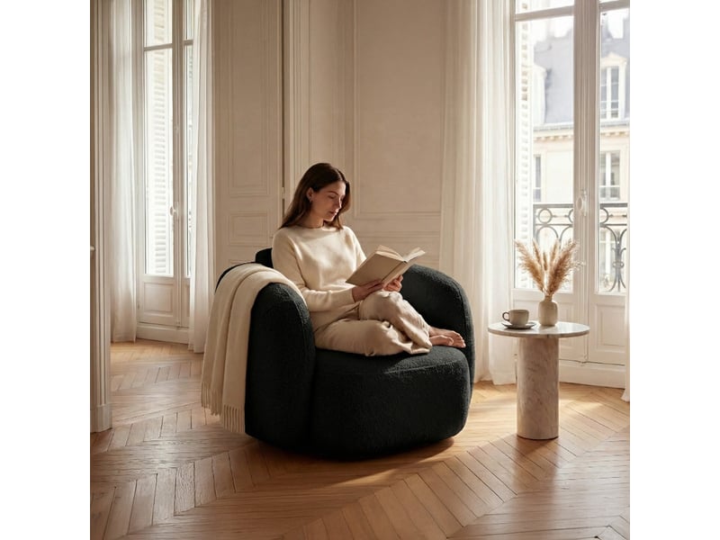  Fauteuil luna blanc cassé 3 places 3CA57.AS.1D.01 - Conforama D