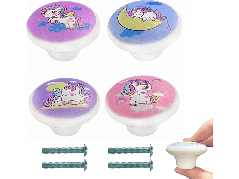  4 poignées de licorne pour armoires de cuisine, tiroirs, meubles et portes.  - Conforama A