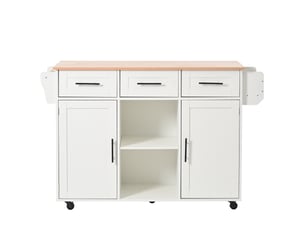 Desserte de cuisine,139x46x91,5 cm,avec plateau rabattable,mdf,blanche effet bois