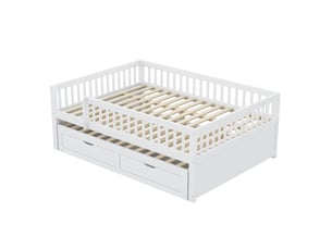 Lit gigogne 140x200 cm coloris blanc