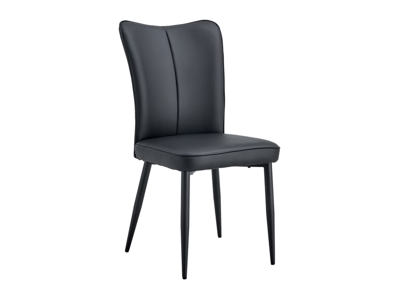  Chaises de salle à manger design noir - 2 pièces, hauteur 89 cm, assise pu noire, coloris variés – bureaurestaurant  - Conforama A