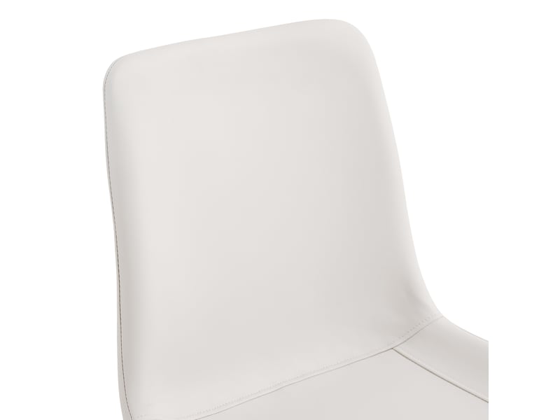  Lot de 4 chaises de salle à manger 42x47x83 cm, chaise cuisine, dossier ergonomique, assise confort, blanc+noir, pu+métal  - Conforama E