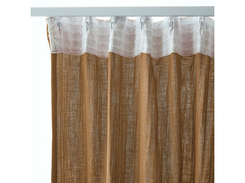  Rideau galon fronceur 140x240 cm gaze de coton camel PD21498 - Conforama B