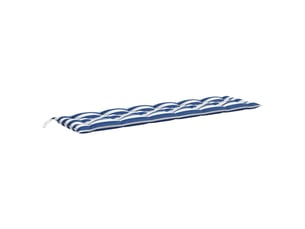 Coussin de banc de jardin, coussin d'assise rayures bleues et blanches 200x50x7cm cf52787